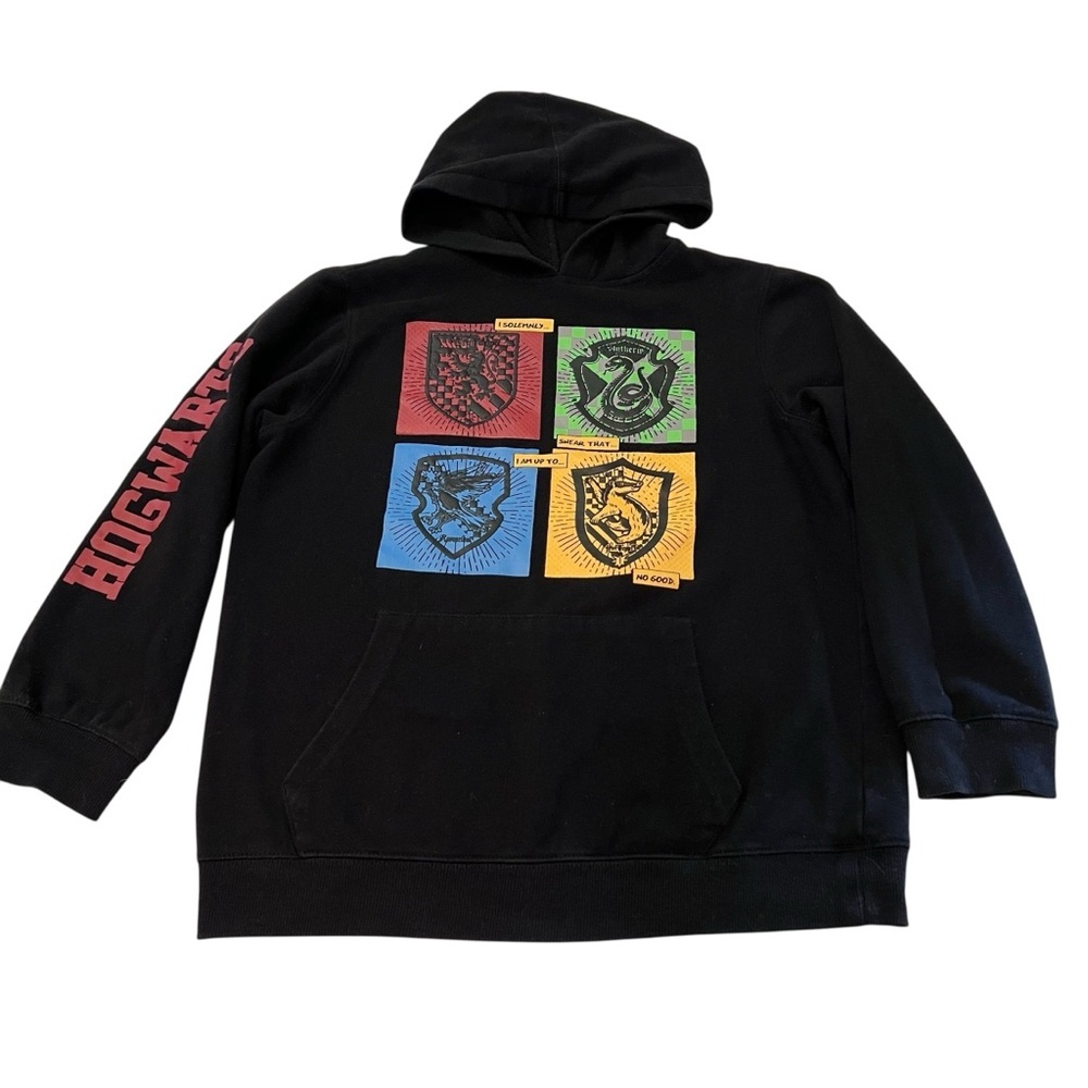 Harry Potter‎ Hogwarts Hoodie Black XL | “I Solemnly Swear…” Graphic Pullover